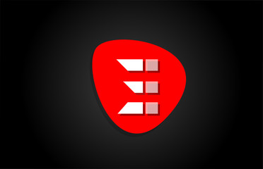 red E white alphabet letter logo for company logo icon design