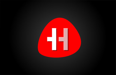 red H white alphabet letter logo for company logo icon design