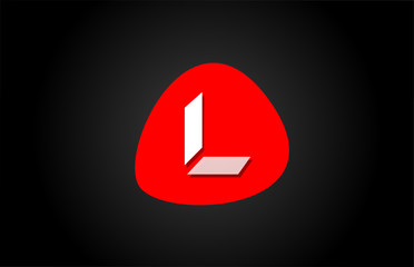 red L white alphabet letter logo for company logo icon design