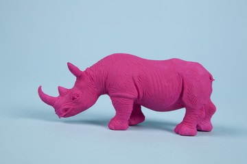pink pop plastic rhinoceros