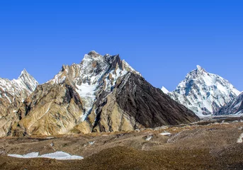 Papier Peint photo Gasherbrum Vue sur le pic K2 et Marble depuis la Concodia