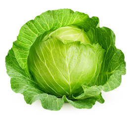 Obraz premium cabbage isolated on white background, clipping path, full depth of field