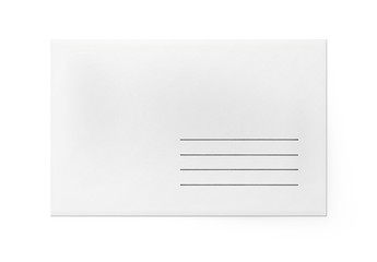 White paper envelope for letter - front side.