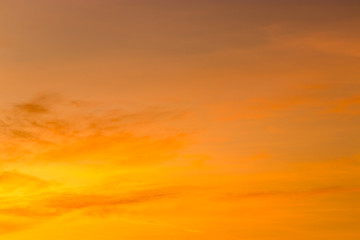 The background image of the evening sky has a beautiful golden light.