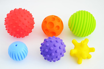 tactile or sensory balls to enhance the cognitive and physical processes of children - obrazy, fototapety, plakaty