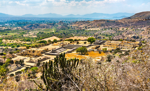 Aerial view of the Yagul archaeological site in Mexico