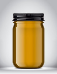 Glass Jar Mockup on Background. 