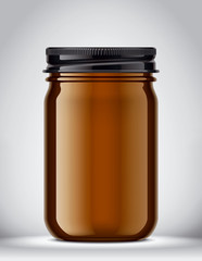 Glass Jar Mockup on Background. 