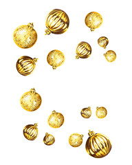 New year background golden balls for christmas tree