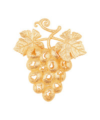 Golden bunch of grapes isolated Christmas decoration