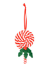Candy shaped decor Christmas toy isolated