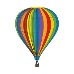Fototapeta premium Hot Air Balloon on a white background
