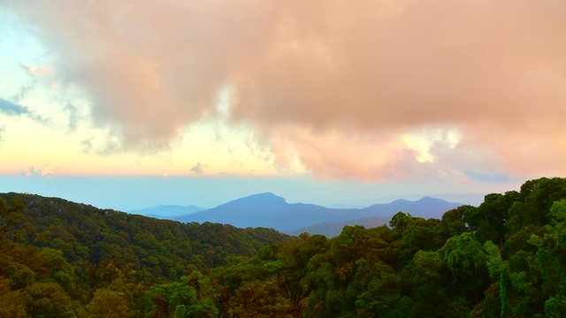 4K time lapse video of mointain with cloud flowing in Chiangmai province, Thailand.