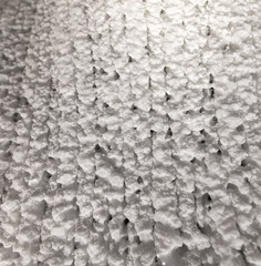 White walls of ice and snow in a cave