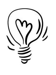 Economic, Electrical, Energy, Light Bulb. Illustration Hand Drawn Brush. Flat, Icon, Sign, Symbol, Object, Graphic Design, Element