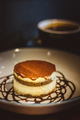Tiramisu A rich treat blending the bold flavours of cocoa and espresso with mascarpone cheese and ladyfinger biscuits