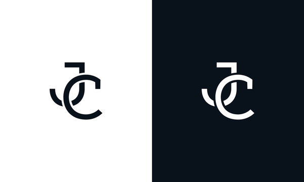 Minimalist line art letter JC logo. This logo icon incorporate with two letter in the creative way.