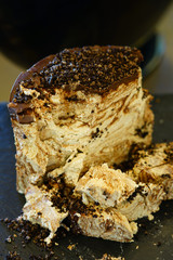 View of halva, a dense sticky confection made with ground sesame seeds