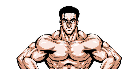 オリンピック スポーツ 日本代表 劇画 漫画 筋肉 ボディビル マッチョ ポーズ 正面 日本 日の丸 Wall Mural 雅也 板垣 オリンピック スポーツ 日本代表 劇画 漫画 筋肉 ボディビル マッチョ ポーズ 正面 日本 日の丸 Wall Mural 雅也 板垣