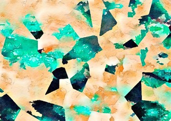 Fototapeta premium watercolor digital graphic kaleidoscope abstract background 