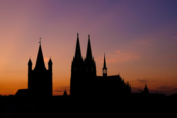 Fototapeta na wymiar Beautiful Cathedral of Cologne during Sunset