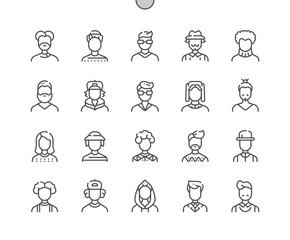 Man avatar Well-crafted Pixel Perfect Vector Thin Line Icons 30 2x Grid for Web Graphics and Apps. Simple Minimal Pictogram