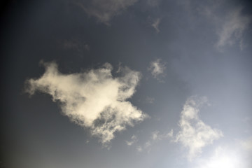 white clouds on black background.