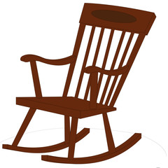 Wooden Rocking Chair - Cartoon Vector Image - obrazy, fototapety, plakaty
