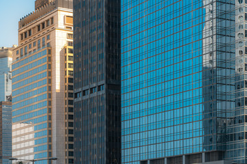 Obraz premium Modern office building close up in Hong Kong