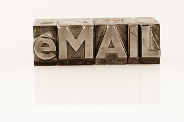 e-mail written in lead letters