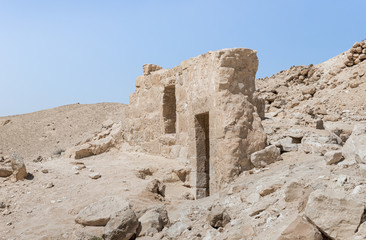 Fototapeta premium The remains of residential buildings near to the Nabataean city of Avdat, located on the incense road in the Judean desert in Israel. It is included in the UNESCO World Heritage List.