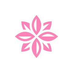 simple organic abstract pink flower vector logo design