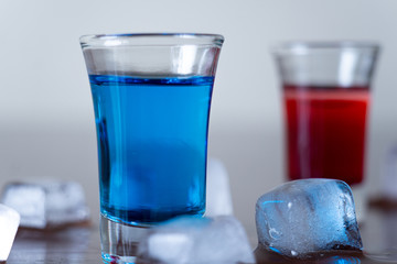 shots of Blue Curacao and Grenadine