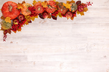 Naklejka na ściany i meble Thanksgiving background. Autumn harvest