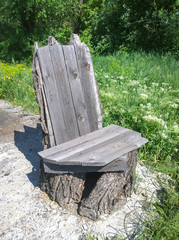 Homemade wooden chair