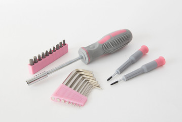 Hex wrenches and screwdriver set with screwdriver bits