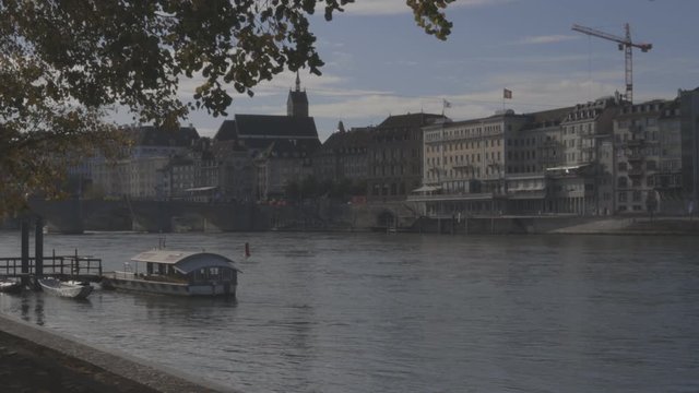 view of the city of Basel,  Switzerland, 4K ,RAW CANON LOG, 8 BITS