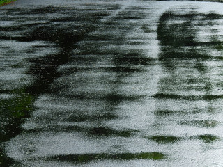 wet asphalt road texture at after rain