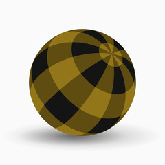yellow, ocher and black tartan ball with shadow