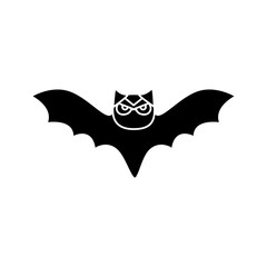 bat flying halloween isolated icon vector illustration design