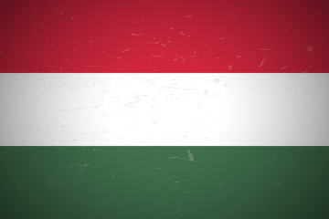 Flag of Hungary. Vector illustration. Grunge background