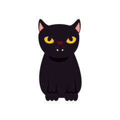 black cat halloween isolated icon vector illustration design