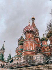 Fototapeta na wymiar Moscow, Russia, October, 12, 2019: Cathedral Intercession blessed virgin Mary St. Basil Cathedral