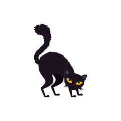 black cat halloween isolated icon vector illustration design