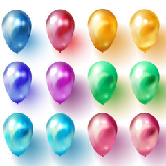 Glossy realistic 3d balloons vector illustration