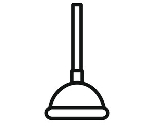 simple drawing vector, plunger icon