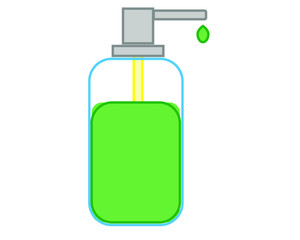 Simple drawing vector, hand soap bottle icon
