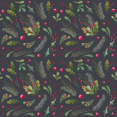 christmas seamless pattern with christmass tree and christmass decor, blackground