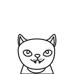 head of cat feline animal of halloween vector illustration design