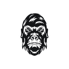 Vector illustration of Gorilla head for motorcycle riders logo or other sports